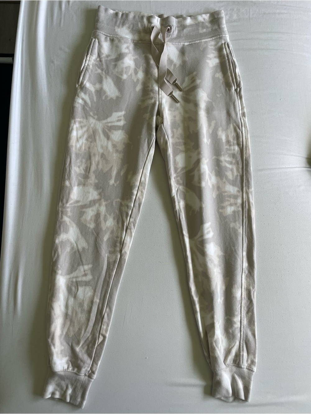 Athleta Beige Camo Joggers - Neutral Drawstring Sweatpants